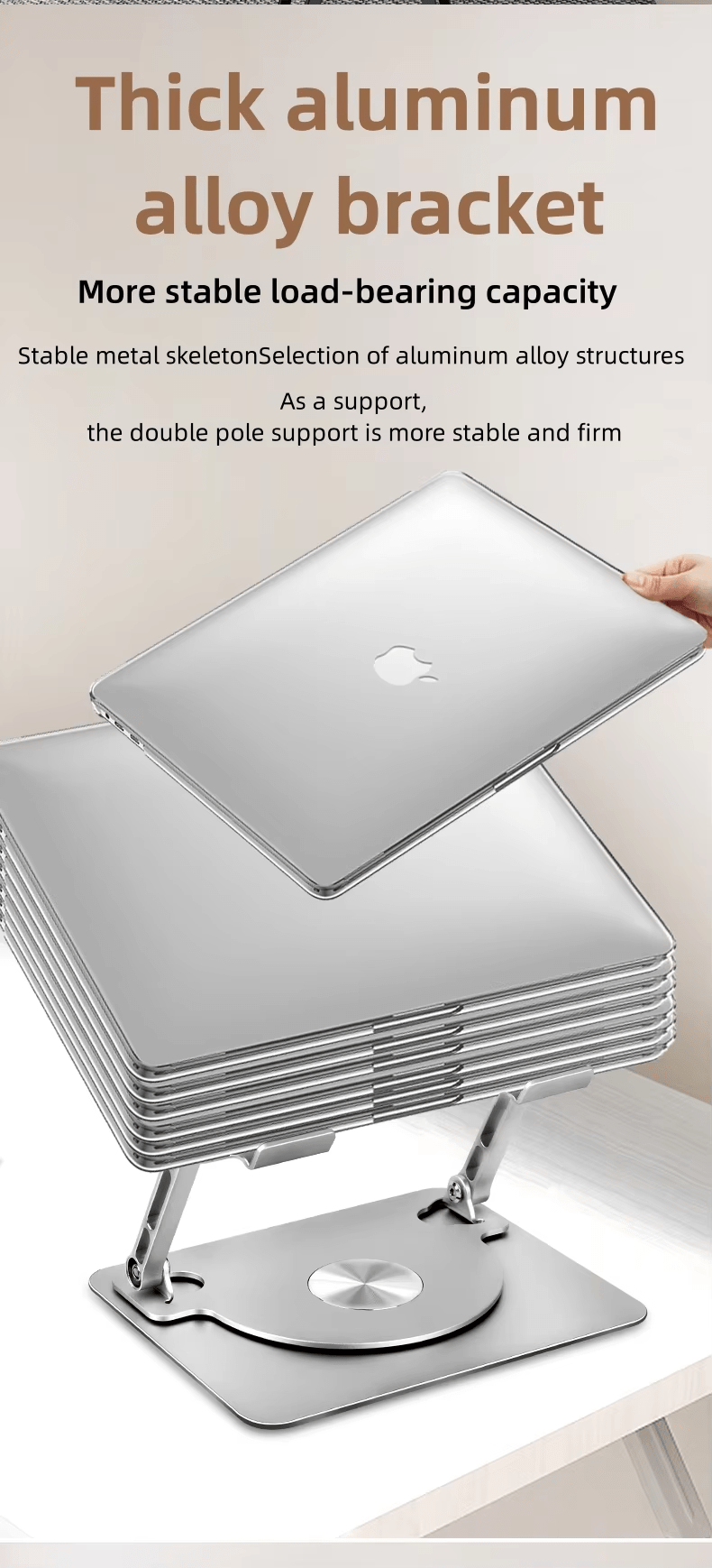 iDock Ergonomic Universal Aluminium 360 Rotation Multi Angle Adjustable Foldable Laptop Holder Stand - iDock Laptopstand