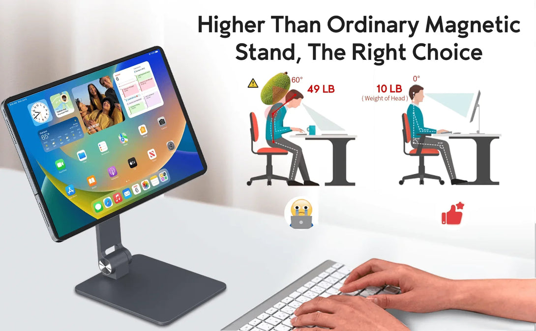 iDock Factory Custom Logo Box Foldable Strong Tablet Stand Magnetic Accessories Desk Holder for iPad Pro 2024 M4 Magnetic Stand - iDock Laptopstand