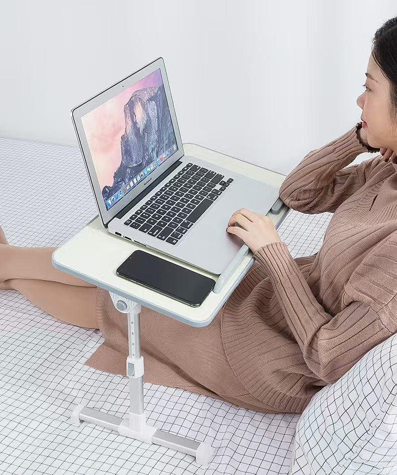 iDock Folding Multi - angle Adjustable Foldable Portable MDF Wood Home Office Bed Computer Laptop Lap Tray Desk Table with Fan - iDock Laptopstand
