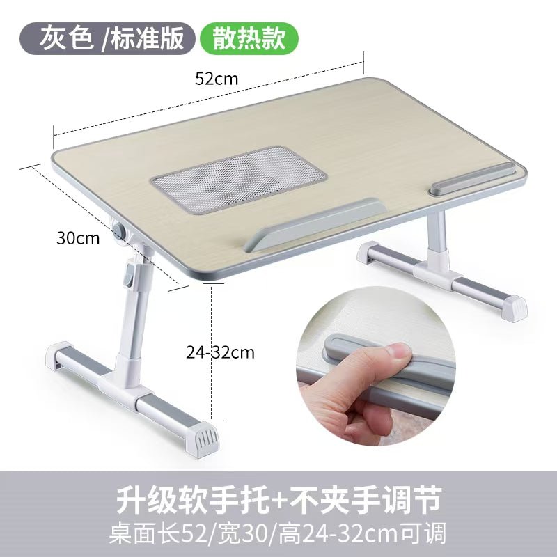 iDock Folding Multi - angle Adjustable Foldable Portable MDF Wood Home Office Bed Computer Laptop Lap Tray Desk Table with Fan - iDock Laptopstand