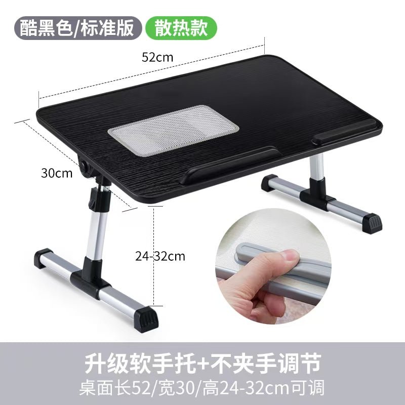 iDock Folding Multi - angle Adjustable Foldable Portable MDF Wood Home Office Bed Computer Laptop Lap Tray Desk Table with Fan - iDock Laptopstand