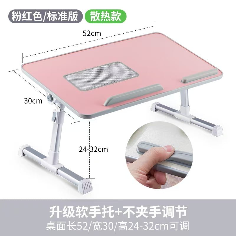 iDock Folding Multi - angle Adjustable Foldable Portable MDF Wood Home Office Bed Computer Laptop Lap Tray Desk Table with Fan - iDock Laptopstand