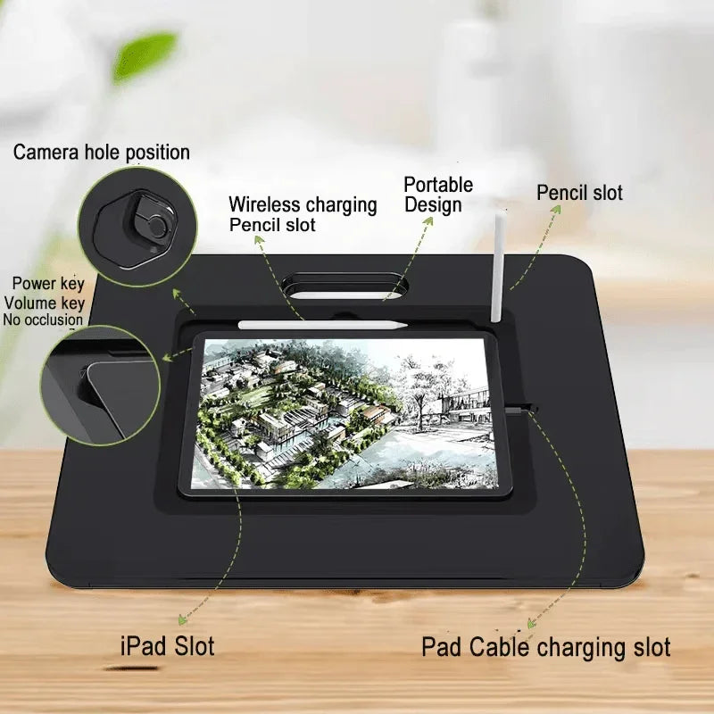 iDock Folding Plastic Drawing iPad Holder Multi - Angle Adjustable Portable Tablet Desktop Stand For iPad - iDock Laptopstand