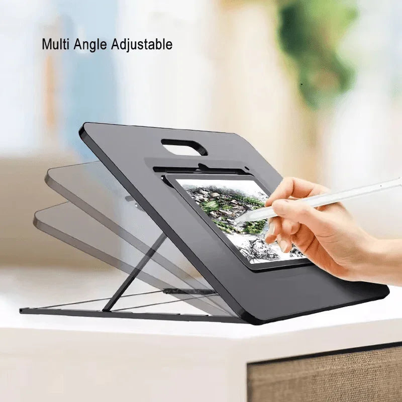 iDock Folding Plastic Drawing iPad Holder Multi - Angle Adjustable Portable Tablet Desktop Stand For iPad - iDock Laptopstand