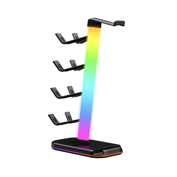 iDock Gaming Controller Holder RGB Headphones Stand 10 Light Modes with 1* USB Data Transmission Ports and 2*Type - C Charging Port - iDock Laptopstand