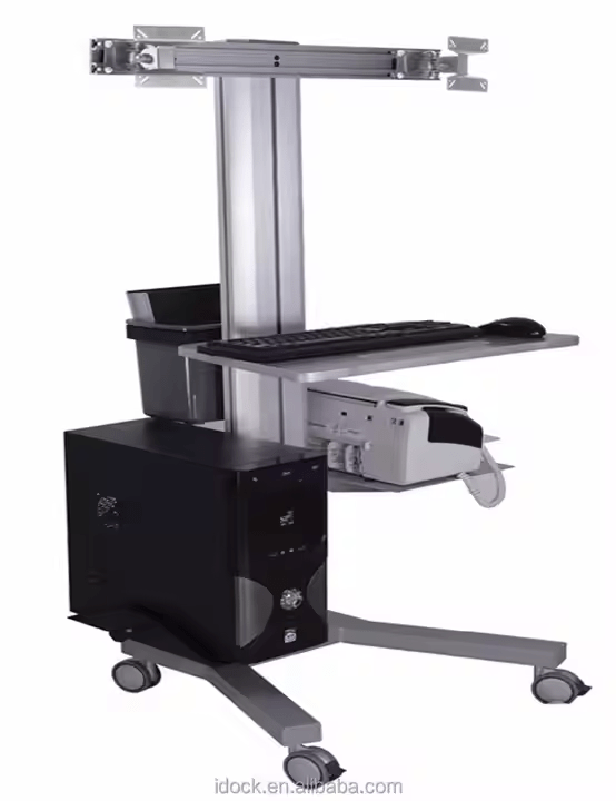 iDock Height Adjustable Mobile Medical Computer Cart for Laptops Notebooks - iDock Laptopstand