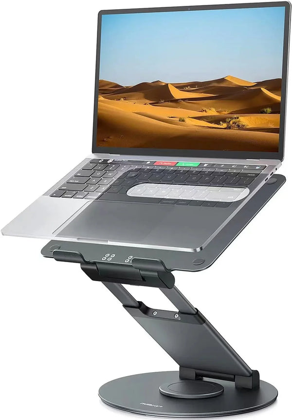 iDock Height Angle Adjustable Ergonomic Desk Sit to Stand pull out design aluminum 360 rotating laptop stand - iDock Laptopstand