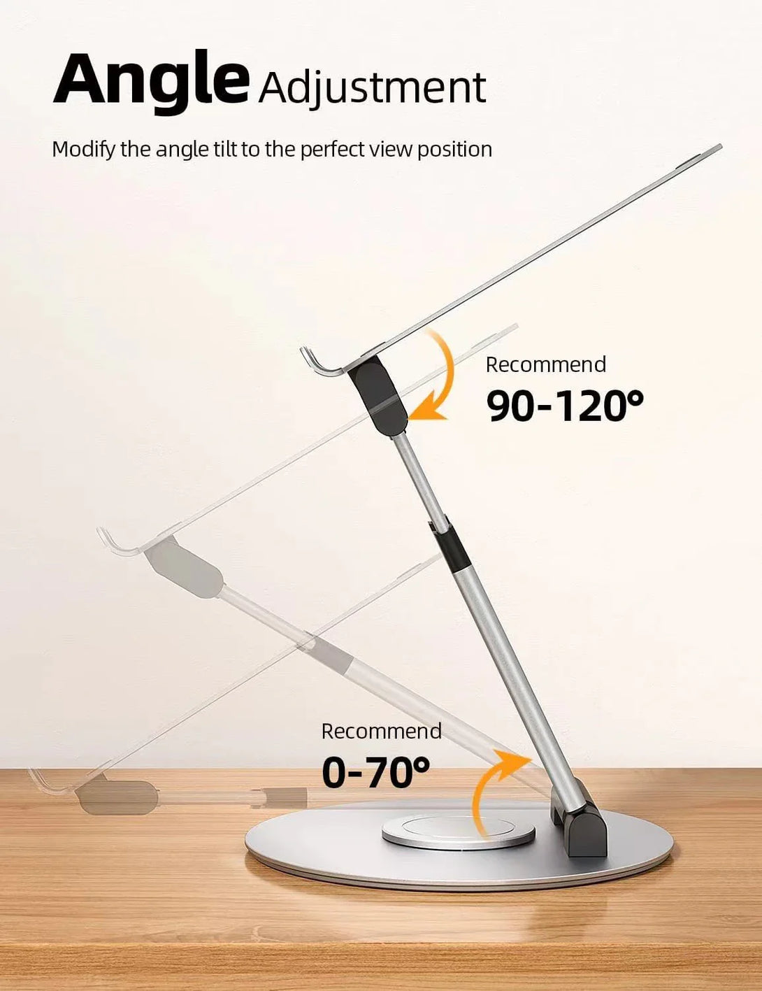 iDock Height Angle Adjustable Ergonomic Desk Sit to Stand pull out design aluminum 360 rotating laptop stand - iDock Laptopstand