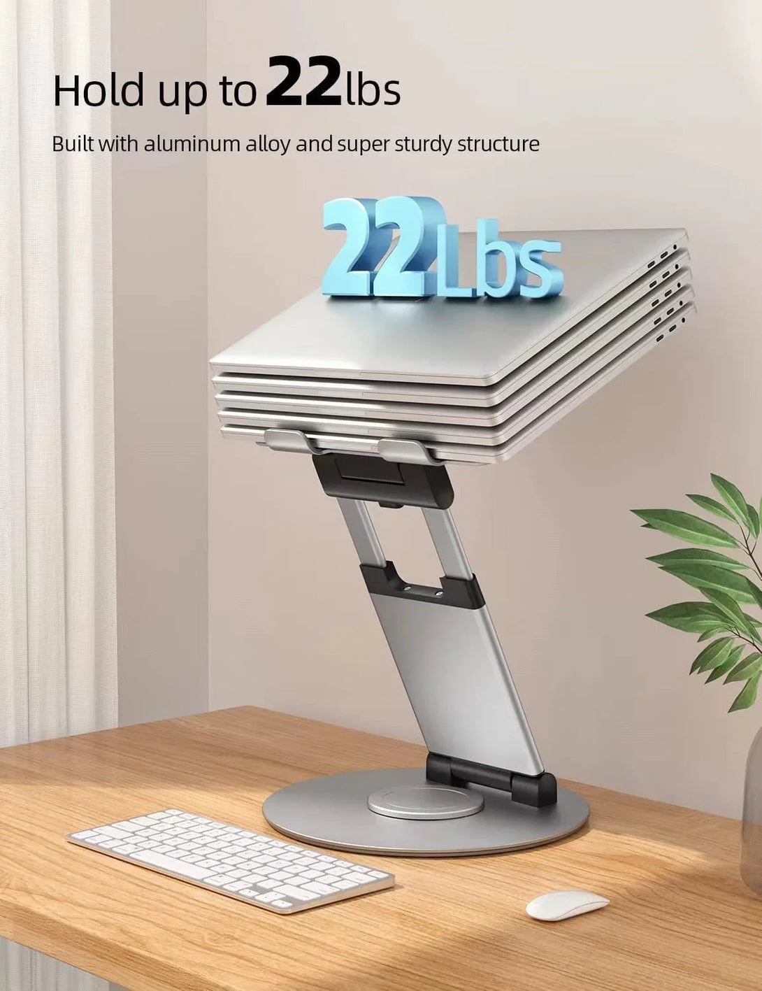 iDock Height Angle Adjustable Ergonomic Desk Sit to Stand pull out design aluminum 360 rotating laptop stand - iDock Laptopstand