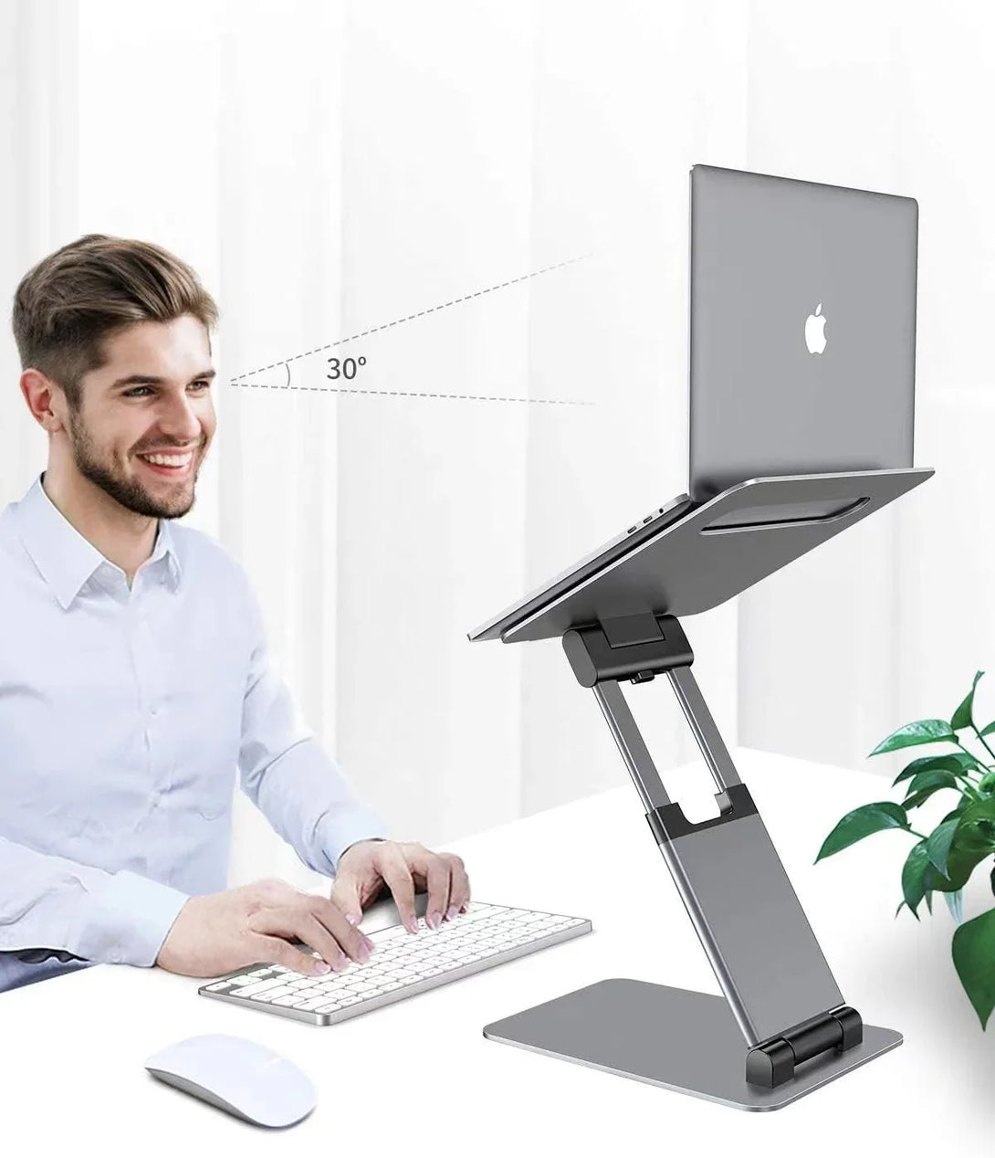 iDock Height Angle Adjustable Ergonomic Sit to Stand Laptop Holder Convertor Aluminum Laptop Stand - iDock Laptopstand