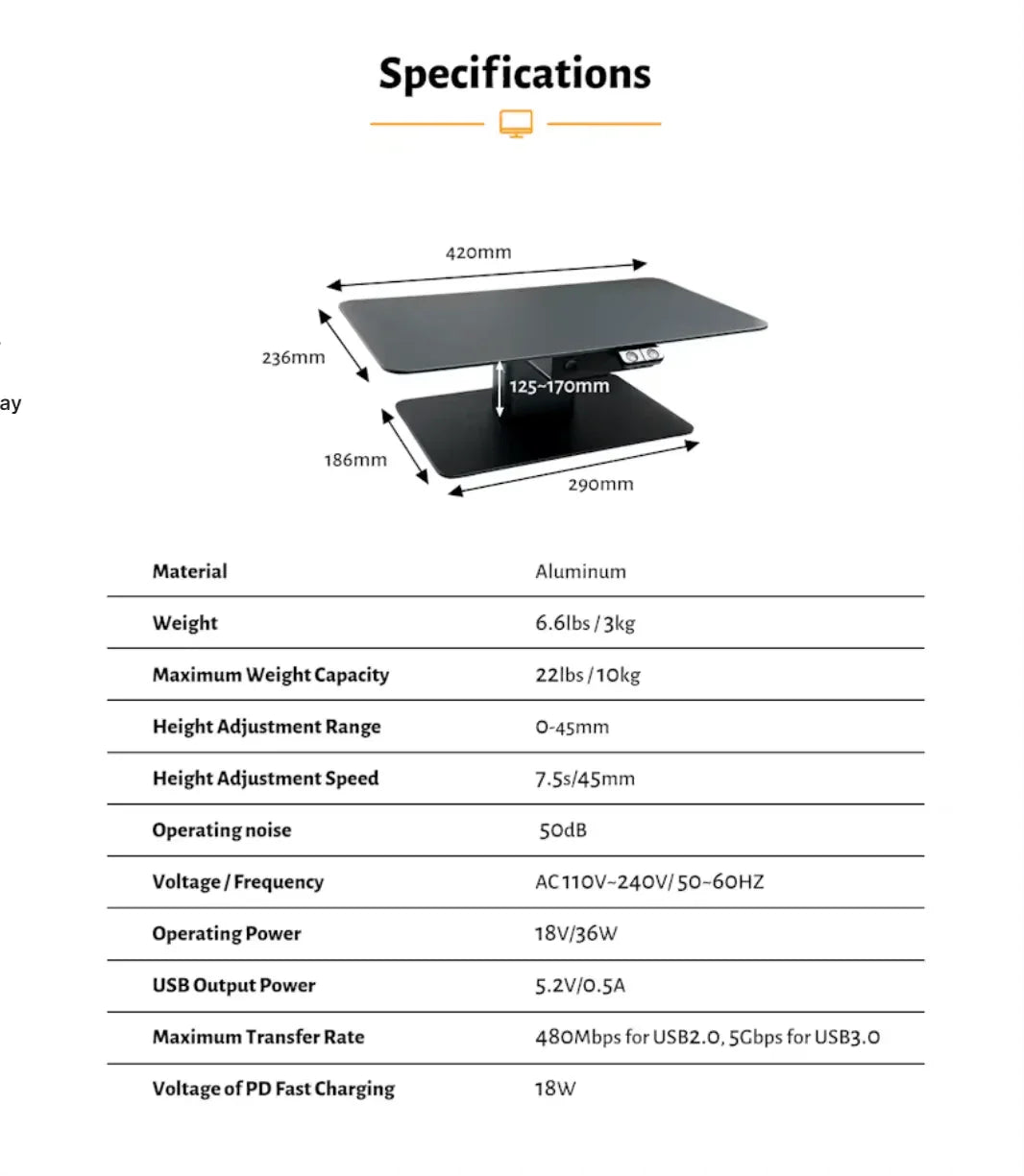 iDock Home Office Desktop Adjustable Gaming Lights Computer LED Monitor Riser Stand with USB HUB - iDock Laptopstand