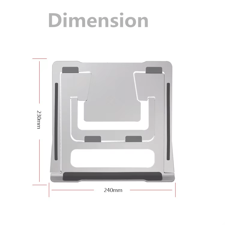 iDock Hot Sell Ergonomic Ventilated Aluminum 6 Level Adjustable Portable Laptop Riser Stand - iDock Laptopstand