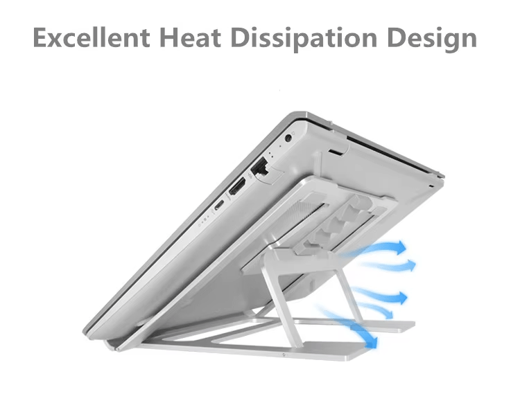 iDock Hot Sell Ergonomic Ventilated Aluminum 6 Level Adjustable Portable Laptop Riser Stand - iDock Laptopstand