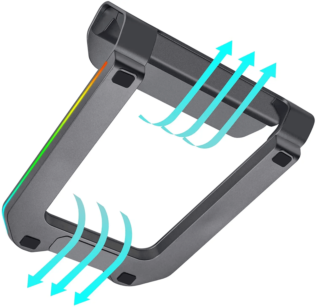 iDock Laptop Stand with USB C HUB Aluminum Laptops Mount Computer Stand with RGB Lights 10 Modes 1.1LB 4 Port USB 3.0 - iDock Laptopstand