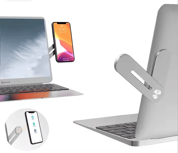 iDock Magnetic Cellphone Mount Ailikete Aluminum Folding Bracket Side Mount Smartphone Holder on Laptop Smartphone Stand - iDock Laptopstand