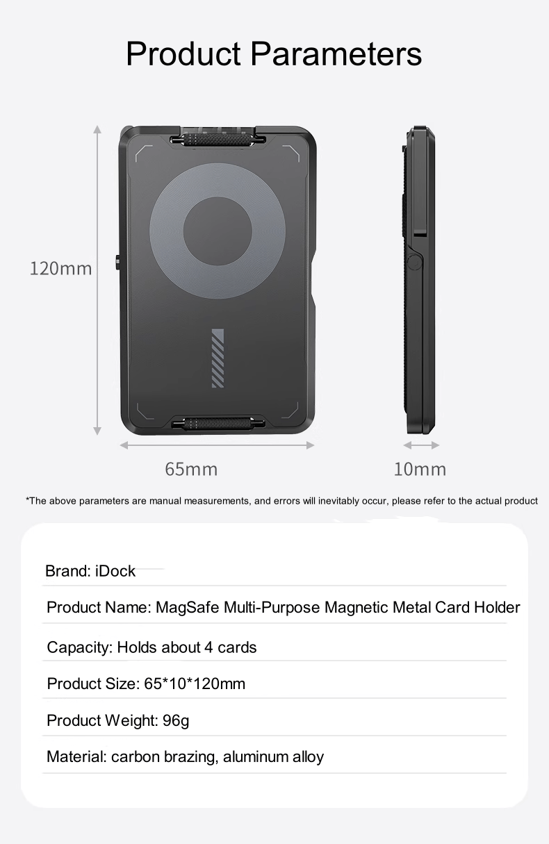iDock Magsafe Magnetic Card Holder Adjustable Ring Clasp Holder Carbon Fiber Anti - theft Wallet for Apple iPhone16/Plus/Pro/Pro Max Live Shooting Selfie Carry - iDock Laptopstand