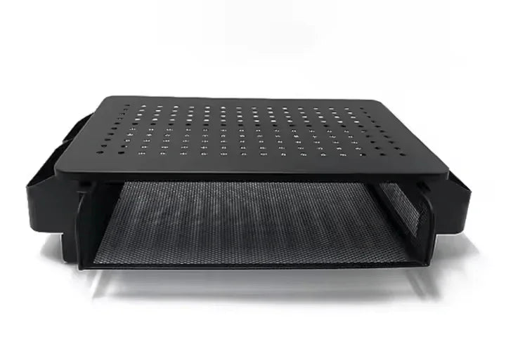 iDock Metal Mesh Printer Holder Desk with Pull Out Storage Organizer Drawer Monitor Stand Riser - iDock Laptopstand