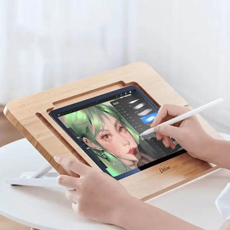 iDock Multi - Angle Adjustable Folding Bamboo Drawing iPad Holder Stand For iPad 11 inch 12.9 inch - iDock Laptopstand