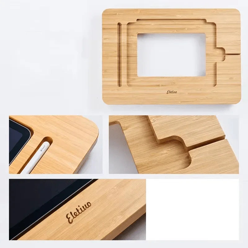 iDock Multi - Angle Adjustable Folding Bamboo Drawing iPad Holder Stand For iPad 11 inch 12.9 inch - iDock Laptopstand