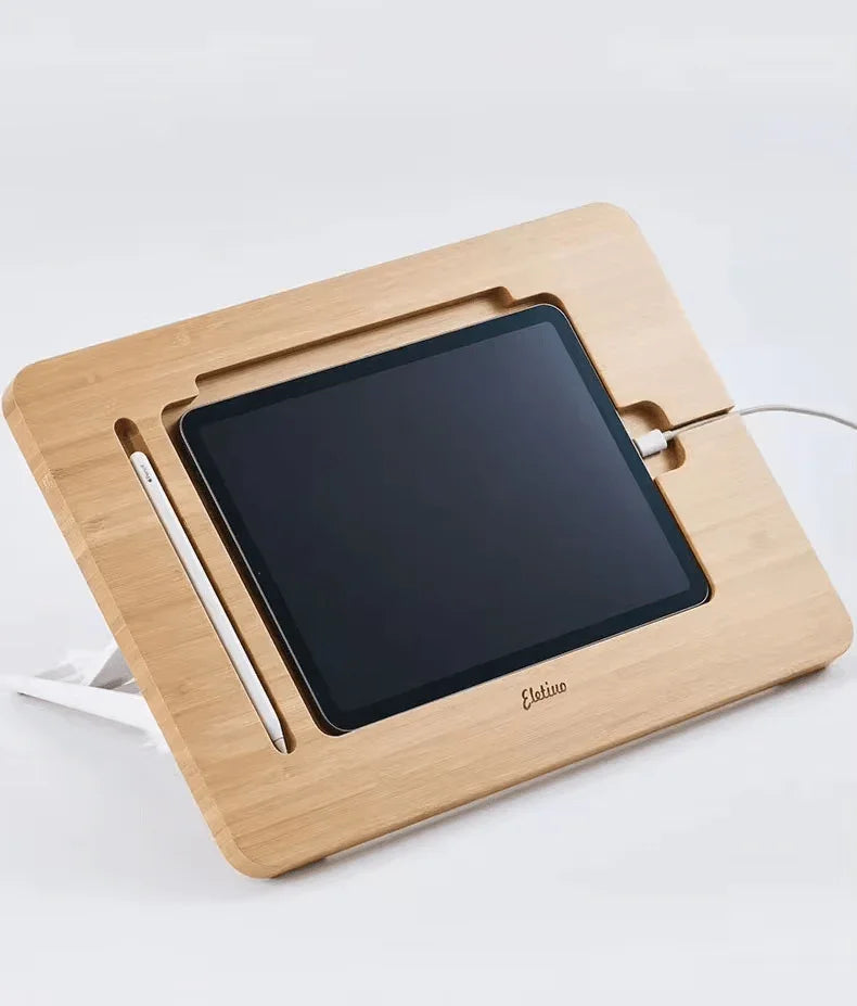 iDock Multi - Angle Adjustable Folding Bamboo Drawing iPad Holder Stand For iPad 11 inch 12.9 inch - iDock Laptopstand