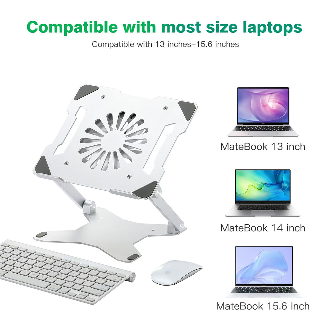 iDock Multi - functional Aluminum Ergonomic Height Angle Adjustable Computer Holder with 3.0 or 2.0 USB HUB Laptop Stand with Fan - iDock Laptopstand