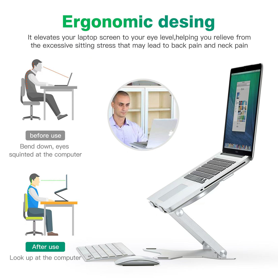 iDock Multi - functional Aluminum Ergonomic Height Angle Adjustable Computer Holder with 3.0 or 2.0 USB HUB Laptop Stand with Fan - iDock Laptopstand
