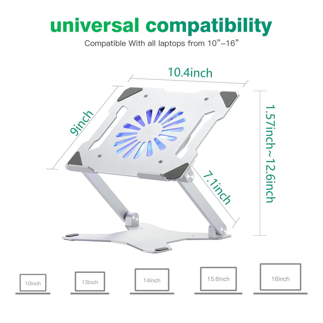 iDock Multi - functional Aluminum Ergonomic Height Angle Adjustable Computer Holder with 3.0 or 2.0 USB HUB Laptop Stand with Fan - iDock Laptopstand
