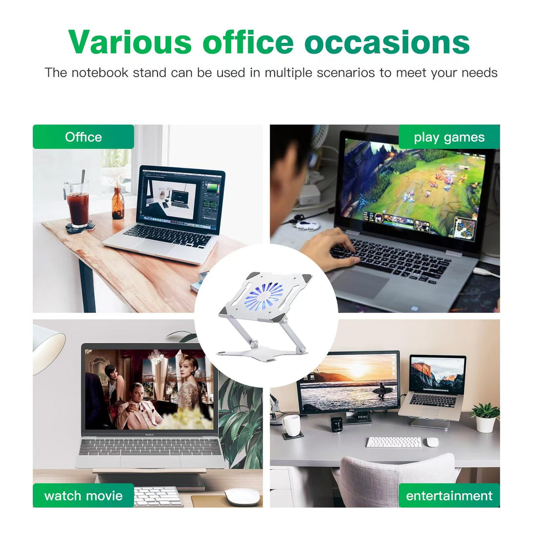 iDock Multi - functional Aluminum Ergonomic Height Angle Adjustable Computer Holder with 3.0 or 2.0 USB HUB Laptop Stand with Fan - iDock Laptopstand