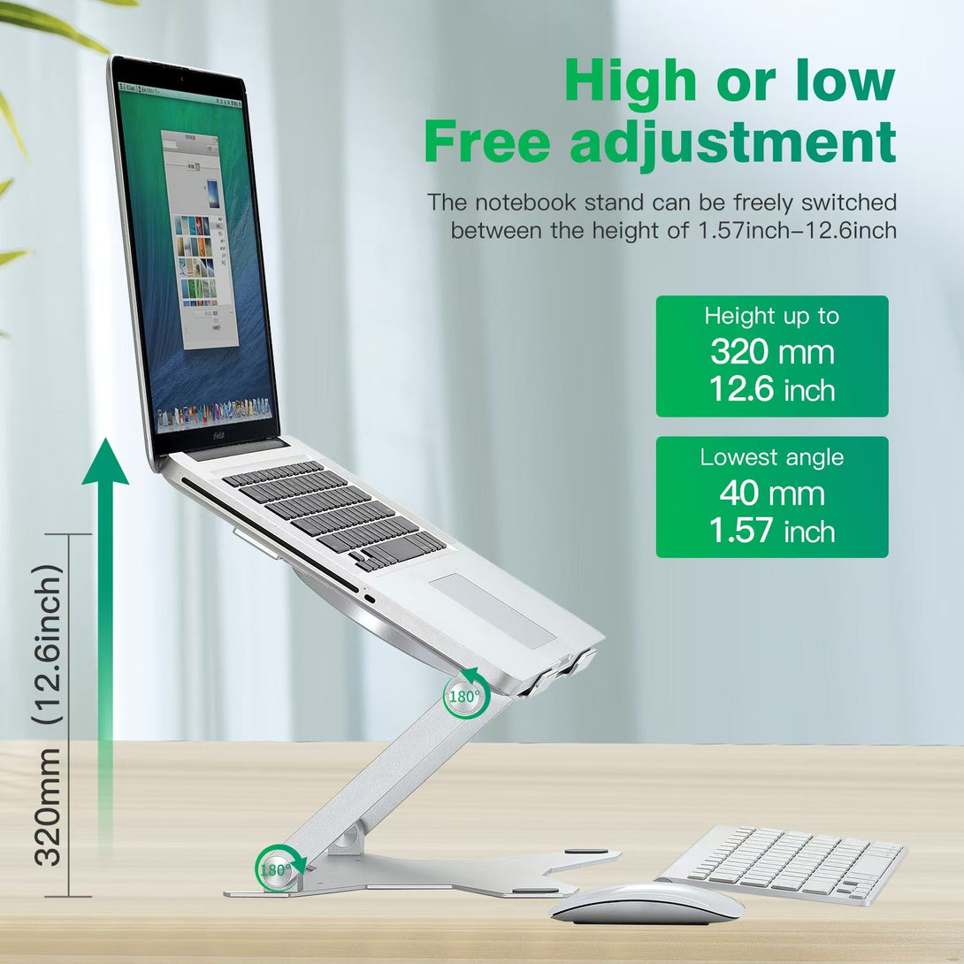 iDock Multi - functional Aluminum Ergonomic Height Angle Adjustable Computer Holder with 3.0 or 2.0 USB HUB Laptop Stand with Fan - iDock Laptopstand