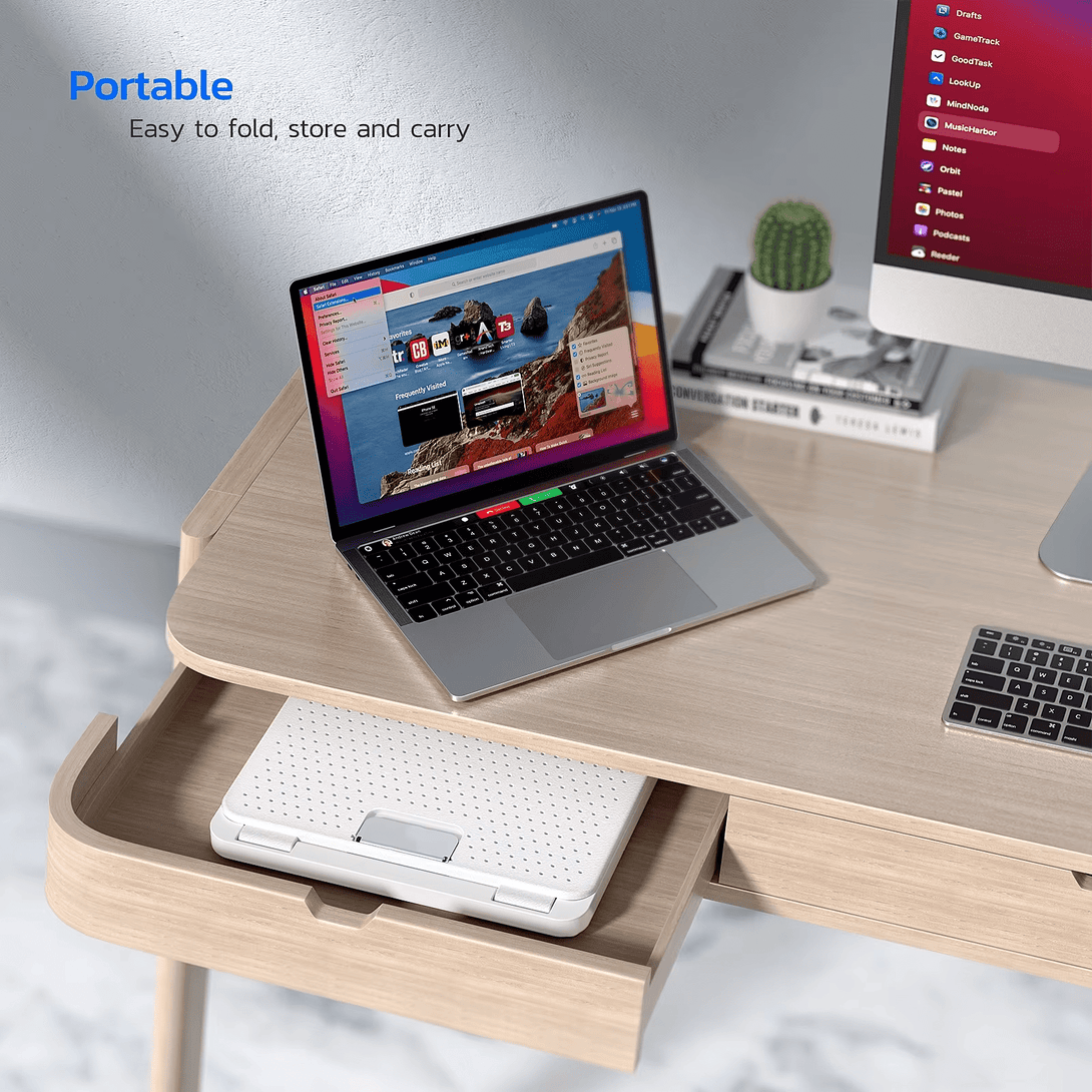 iDock Multi - functional Plastic Height Adjustable Foldable Holder Microphone Expansion Laptop Stand Phone Stand - iDock Laptopstand