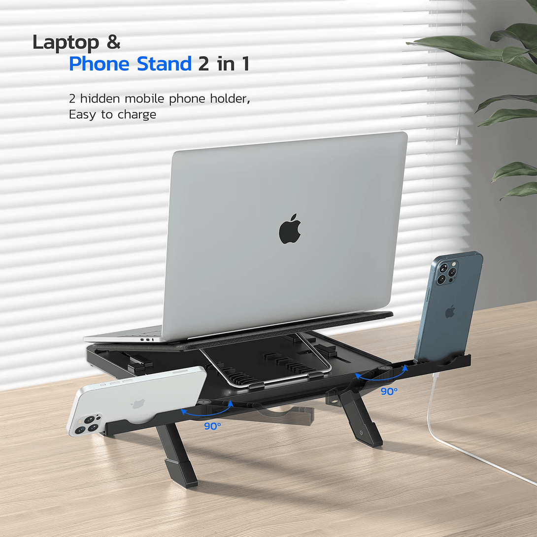 iDock Multi - functional Plastic Height Adjustable Foldable Holder Microphone Expansion Laptop Stand Phone Stand - iDock Laptopstand