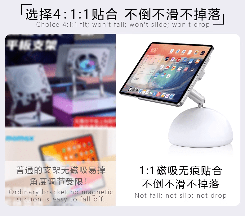 iDock New 360° Rotation Aluminum Alloy Desktop Magnetic iPad Wireless Touch Point Charger Stand Support for M2 and M4 - iDock Laptopstand