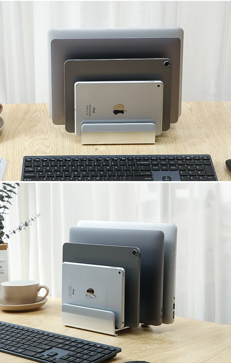 iDock New Multi - Slot Vertical Stand for Laptops and Tablets with Manual Adjustment and Aluminum Alloy Design - iDock Laptopstand