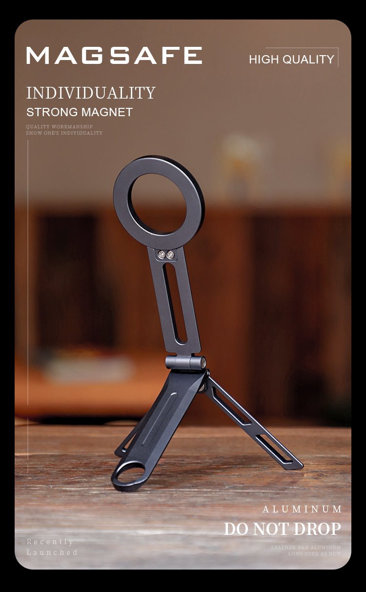 iDock New Portable Folding Magnetic Phone Stand Holder Tripod Aluminum Alloy Desktop Travel Stand - iDock Laptopstand