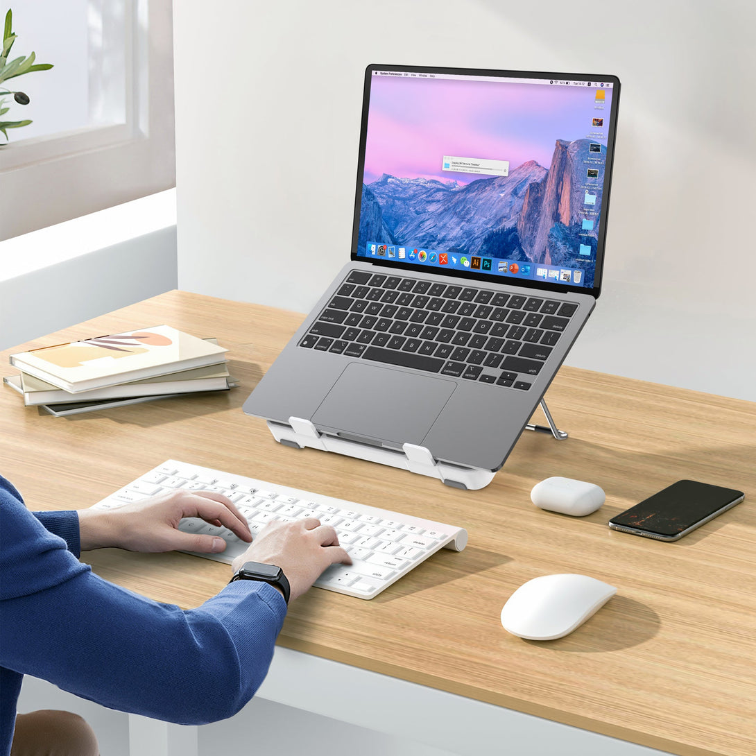 iDock New Portable Height Angle Adjustable Notebook Holder Desktop Tablet Stand Laptop Stand - iDock Laptopstand