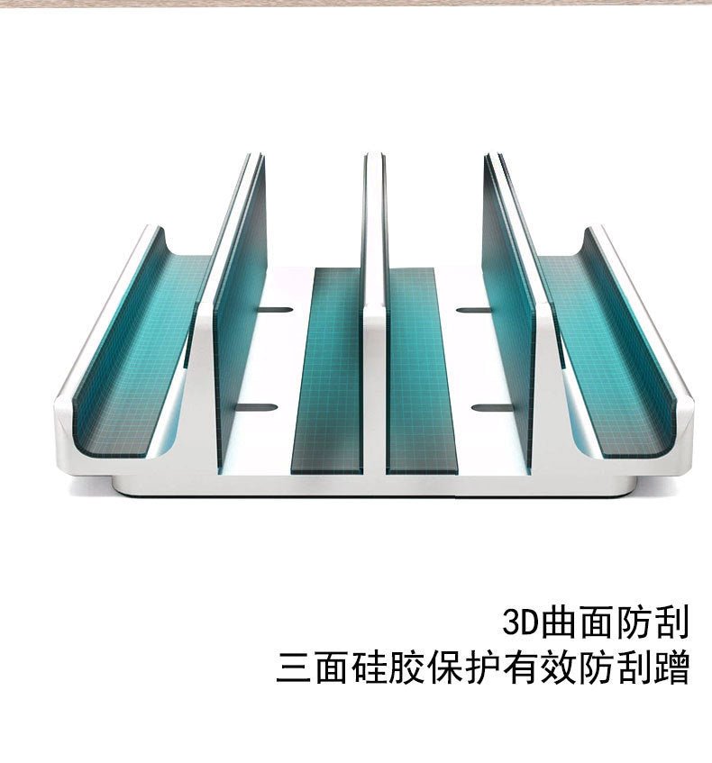 iDock Newly Designed 4 In 1 Up to 17.3 Inches 4 Slots Aluminum Width Adjustable Vertical Laptop Stand - iDock Laptopstand