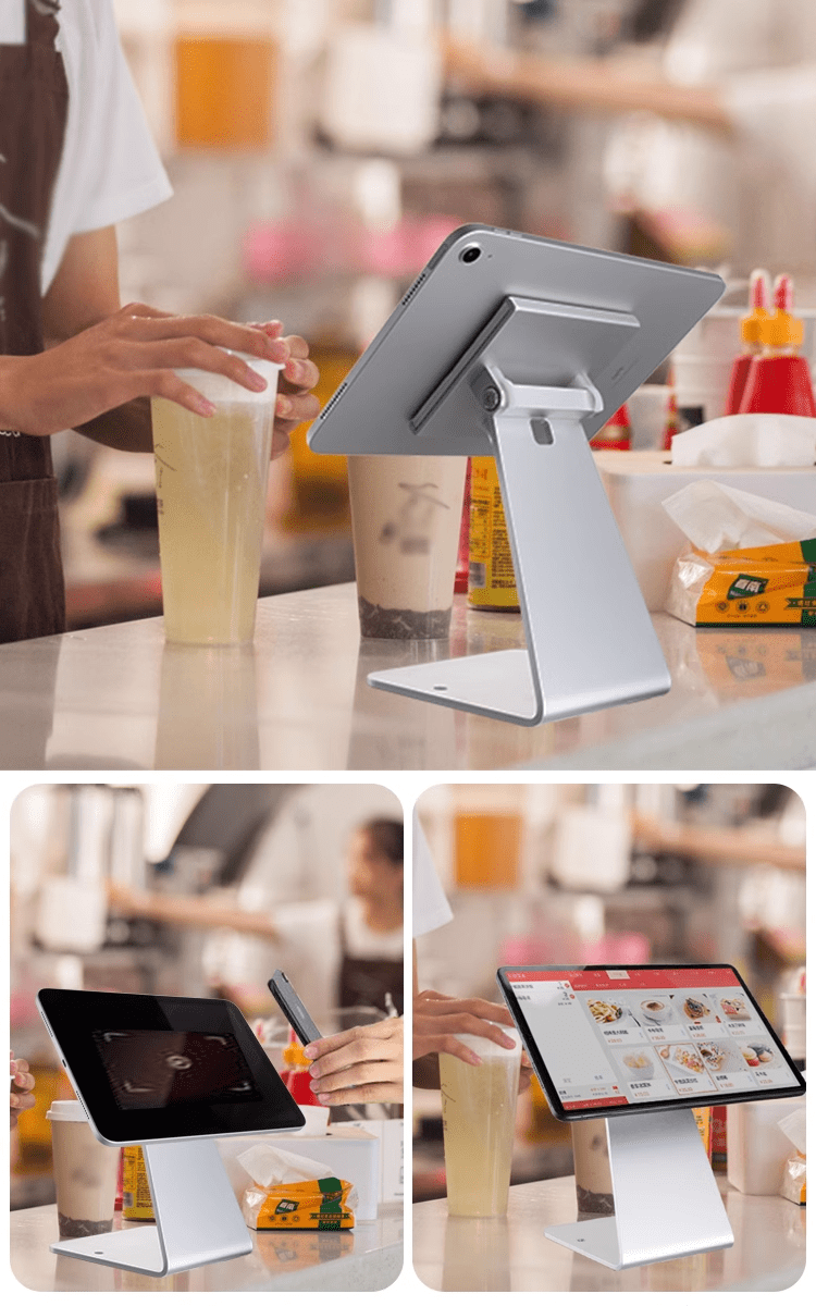 iDock Newly Tablet Cashier Stand Order Anti - theft Stand with Lock Face Recognition Desktop Aluminum Alloy Universal iPad Holder - iDock Laptopstand