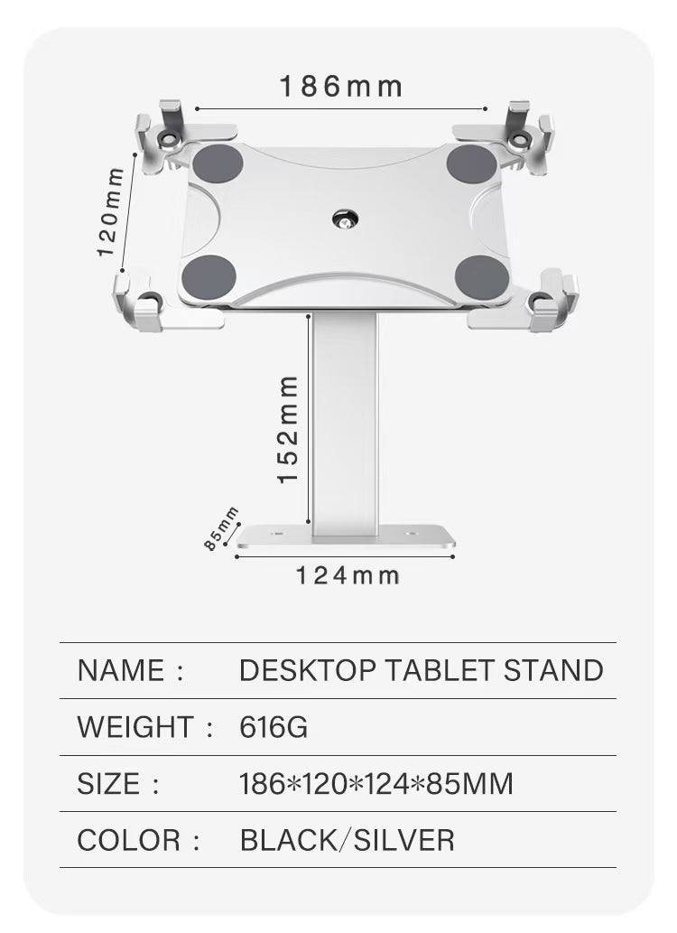 iDock Newly Upgraded Adjustable Angle Desktop Tablet Stand Aluminum Alloy Perforated iPad Holder Compatible with 10 - 13 Inches - iDock Laptopstand