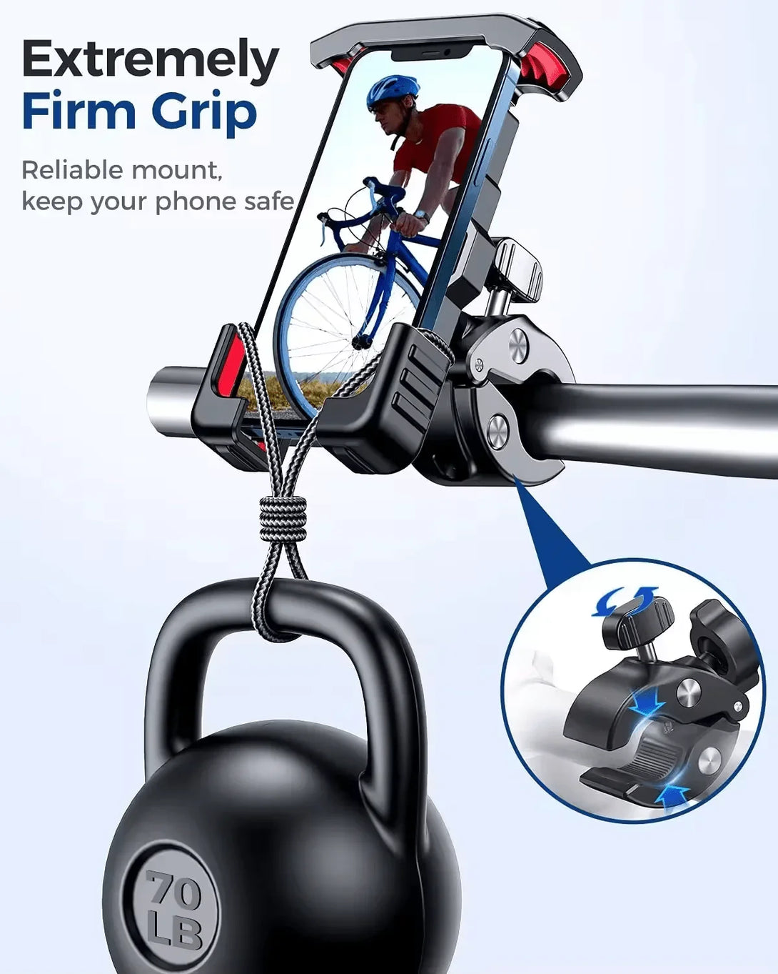 iDock One - Hand Operation Bike Phone Holder Mount Waterproof Silicone Motorcycle Handlebar Mobile Phone Clamp ATV Scooter - iDock Laptopstand