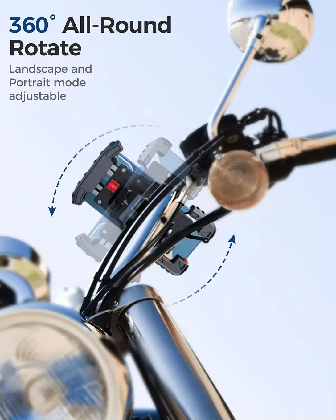 iDock One - Hand Operation Bike Phone Holder Mount Waterproof Silicone Motorcycle Handlebar Mobile Phone Clamp ATV Scooter - iDock Laptopstand