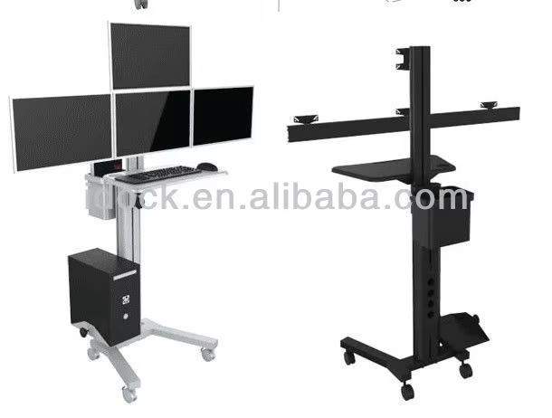 iDock PC Laptop Notebook Computer Mobile Cart with 4 LCD Monitor Mount - iDock Laptopstand