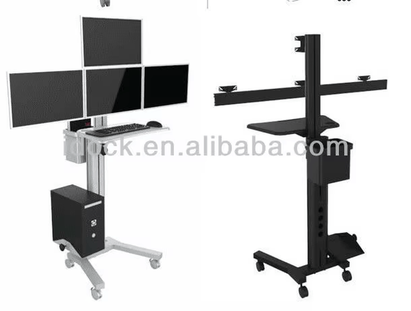 iDock PC Laptop Notebook Computer Mobile Cart with 4 LCD Monitor Mount - iDock Laptopstand