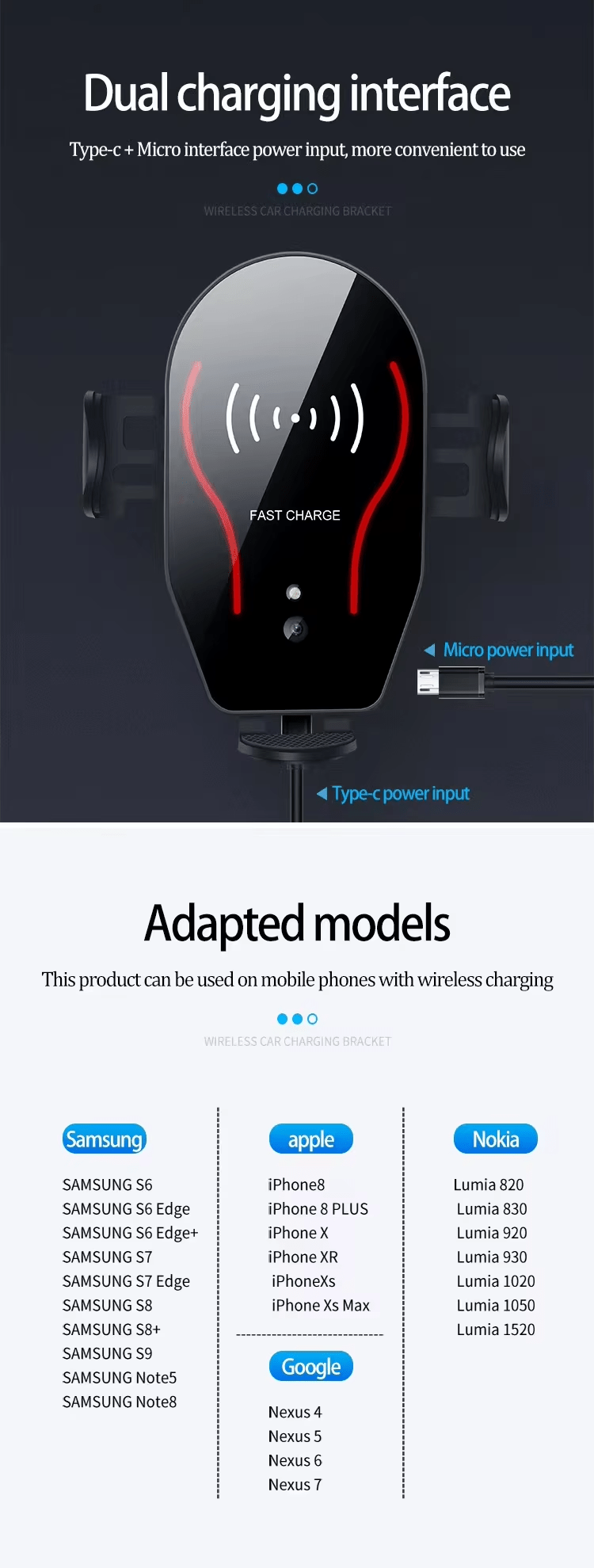 iDock Portable 2 in 1 Infrared Induction Car Wireless Charging Stand for Phone - iDock Laptopstand