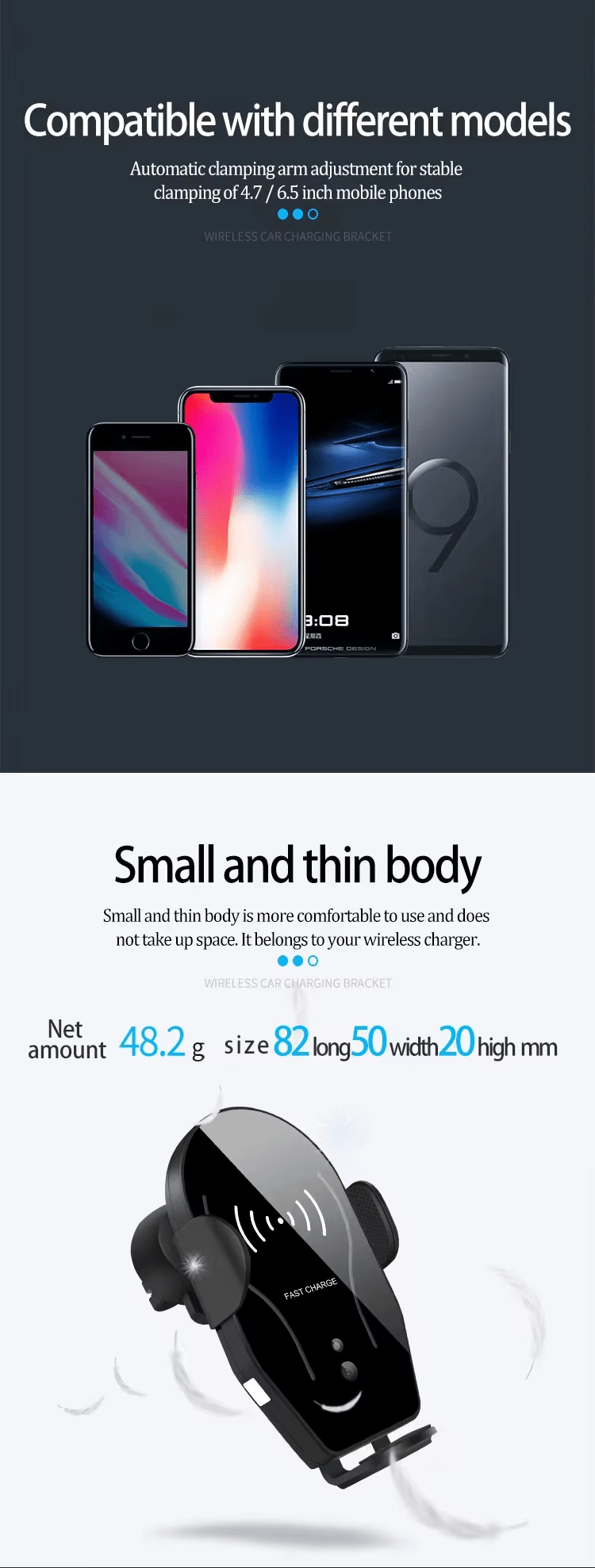 iDock Portable 2 in 1 Infrared Induction Car Wireless Charging Stand for Phone - iDock Laptopstand