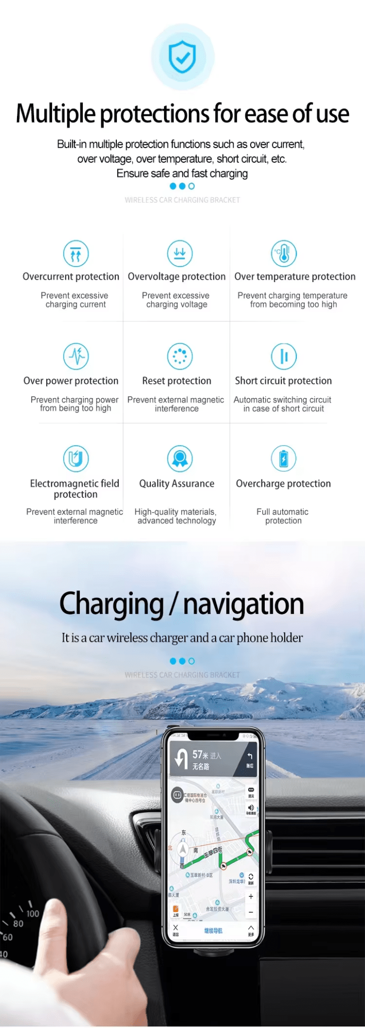 iDock Portable 2 in 1 Infrared Induction Car Wireless Charging Stand for Phone - iDock Laptopstand