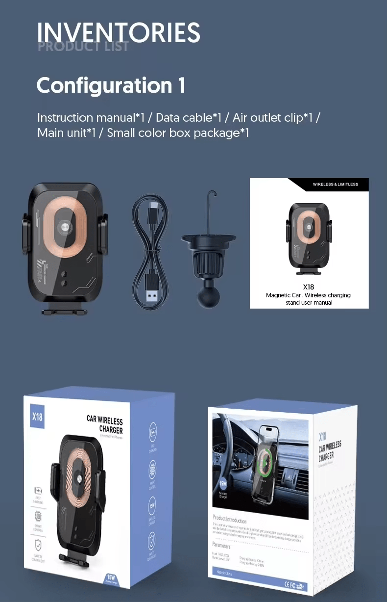iDock Portable Adjustable Smart Car Wireless Charging Holder for Mobile Phone - iDock Laptopstand