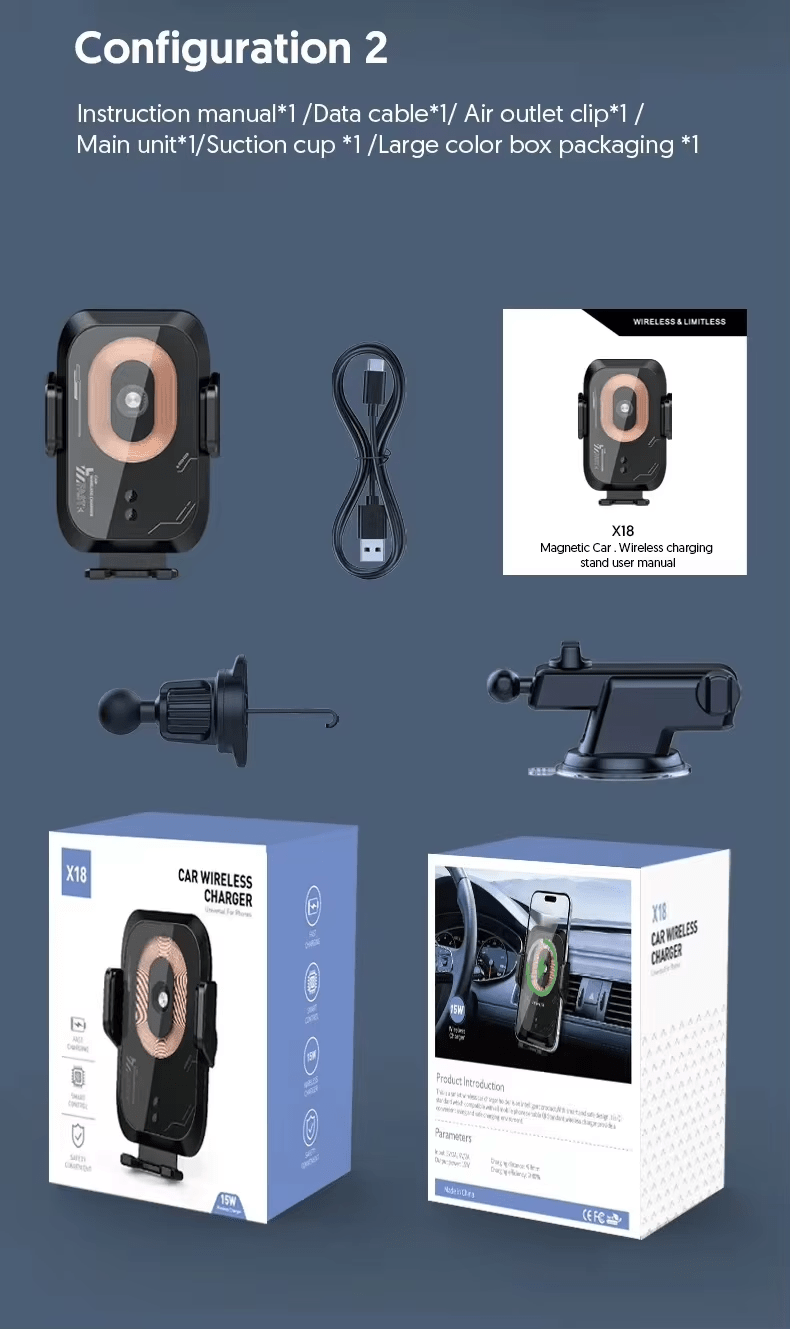 iDock Portable Adjustable Smart Car Wireless Charging Holder for Mobile Phone - iDock Laptopstand