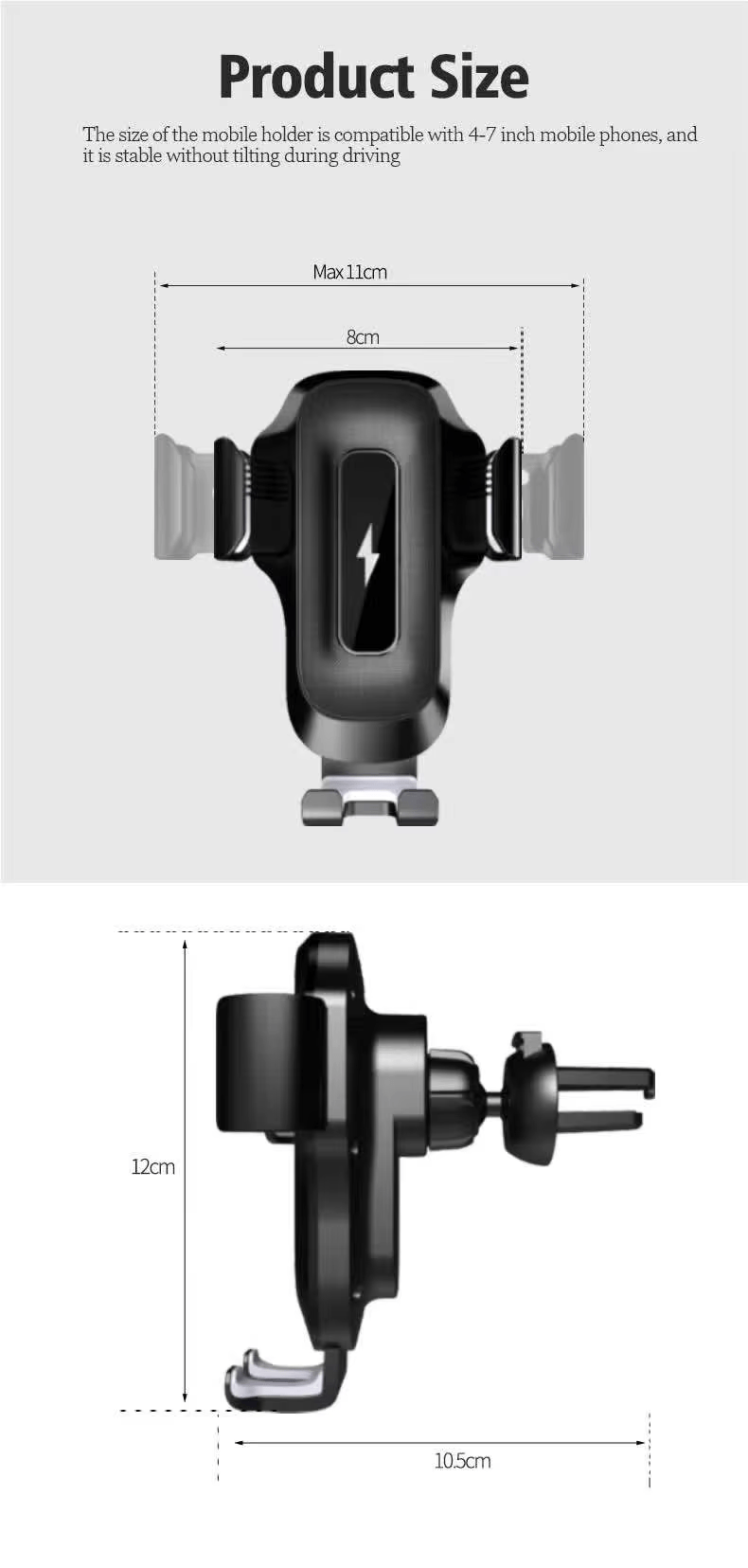 iDock Portable Adjustable Smart Car Wireless Charging Holder for Mobile Phone - iDock Laptopstand