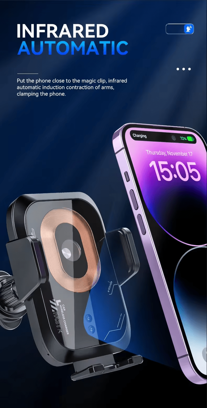 iDock Portable Adjustable Smart Car Wireless Charging Holder for Mobile Phone - iDock Laptopstand