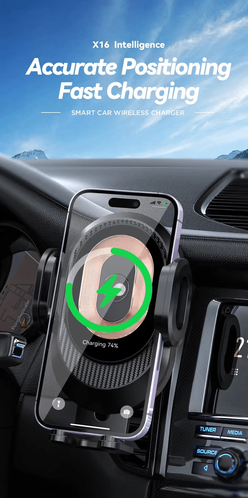 iDock Portable Adjustable Smart Car Wireless Charging Stand Car Wireless Fast Charging Holder for Mobile Phone - iDock Laptopstand